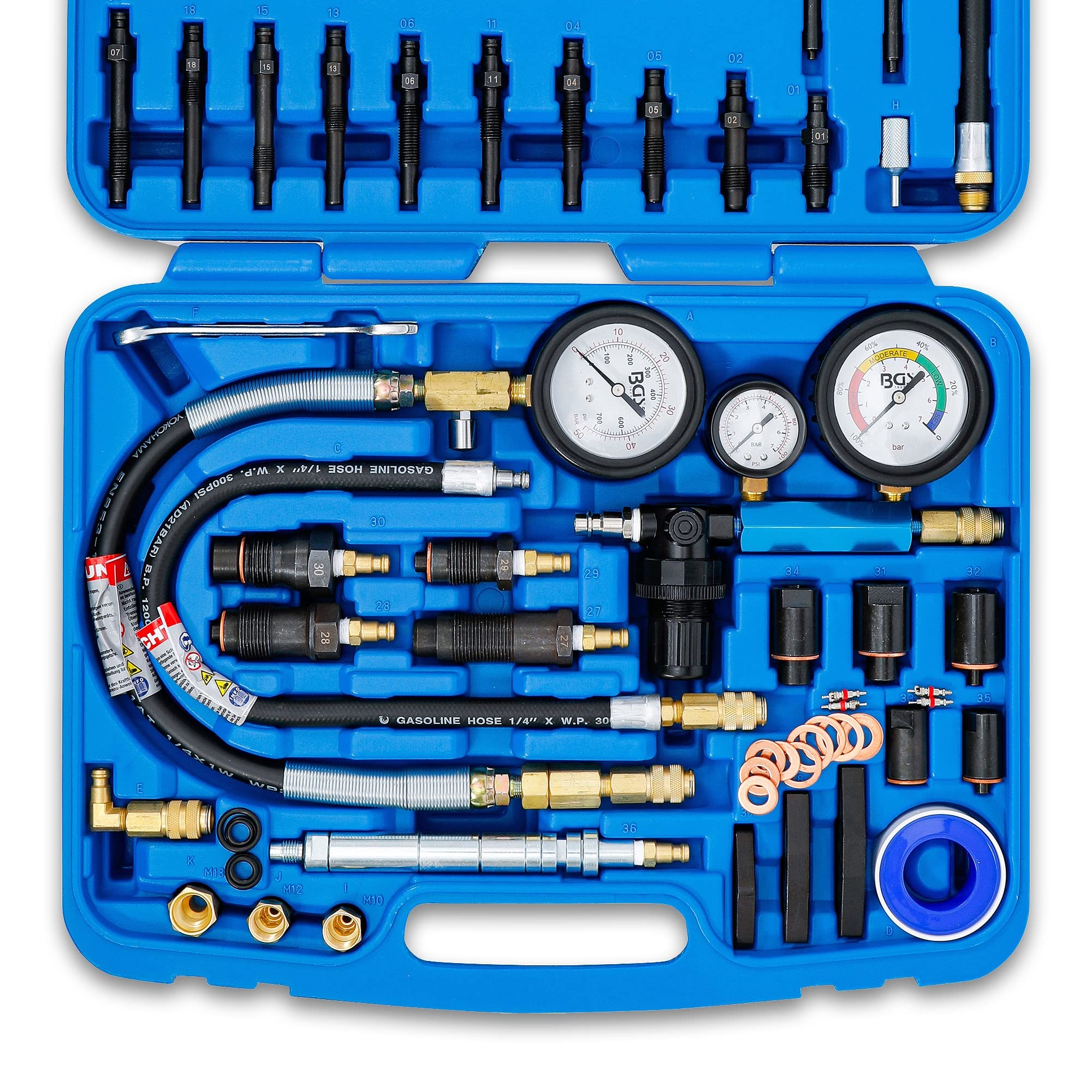 Manometro Compressione Motori Tester Di Compressione Per Motori Diesel Kraftmann Bgs DIY 62660 - Strumento Di Qualità Per Diagnosi E Manutenzione Auto Tester Compressione Motore