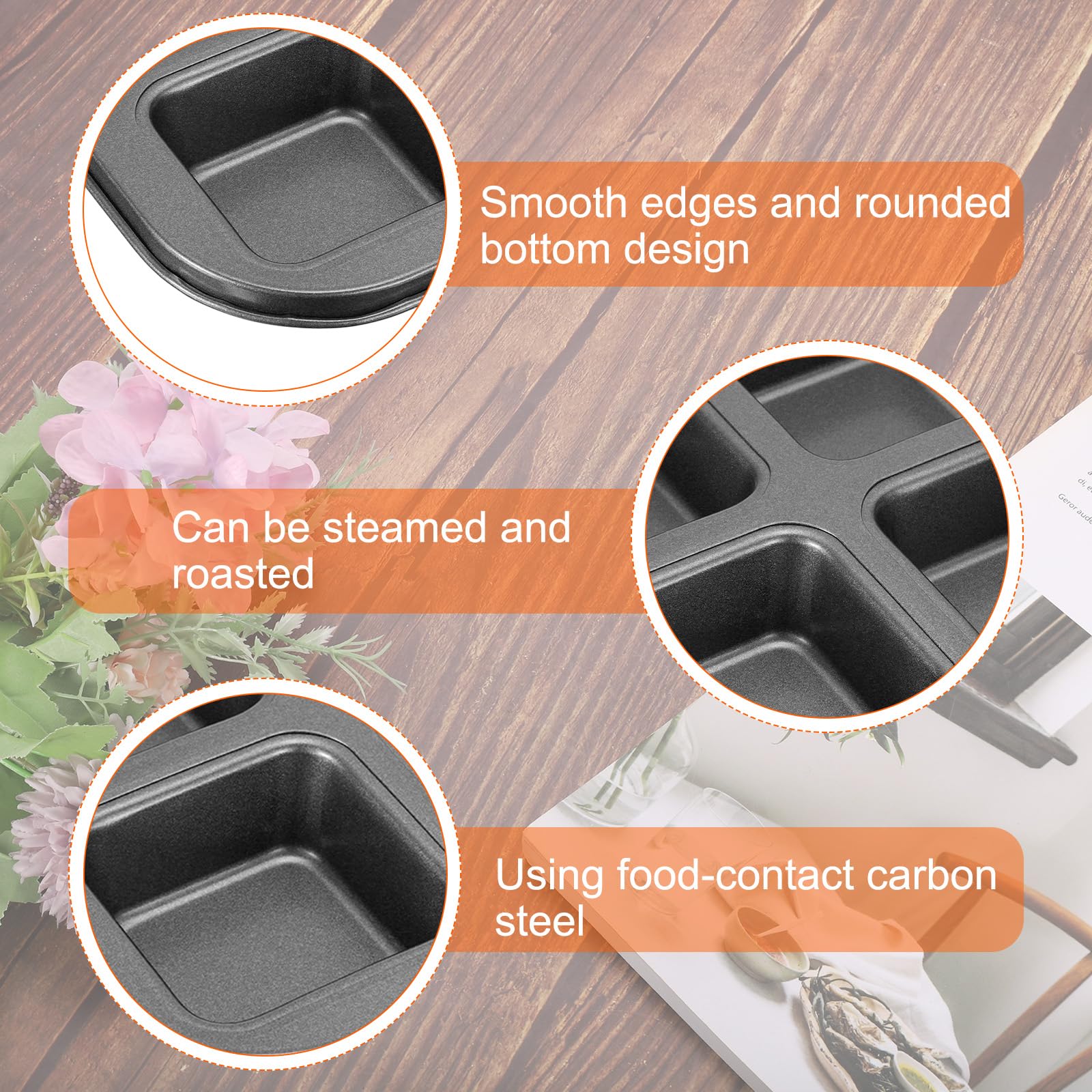 Sourcing Map Tagliapasta Quadrato In Metallo 8x8x4 Cm Con Coperchio – Stampo Per Biscotti, Torta E Pane, Fai-da-Te - 4