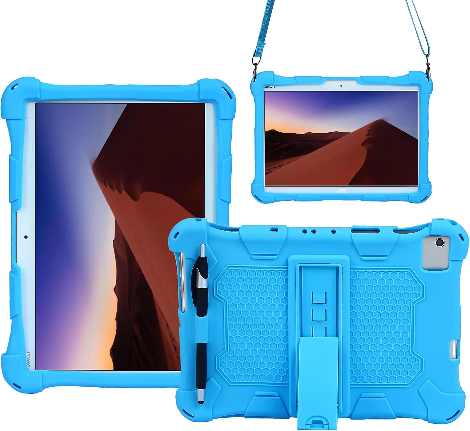 AKNICI Funda Antichoque para TECLAST P20HD/M40/M40 Pro,Blackview Tab8/Tab 8E/Tab9/Tab10,YESTEL T5,AOYODKG A39,Dragon Touch Notepad 102,DUODUOGO A39+,Pritom L10,Correa de Hombro - Cielo Azul