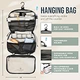 Toiletry Bag Kit Set: Hanging Travel Toiletry Bag + 311 TSA Cosmetic Liquid Bag + Ultralight Accessory Organizer Pouch, White Ripstop, Carry-On Quart Size, 3 Piece Toiletry Set - 3