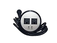 Vista 13 de Impecgear Power Plug - Centro de alimentación para escritorio con ojales, centro de datos de alimentación para muebles, 2 CAT6/1 HDMI/1 USB/1 tipo