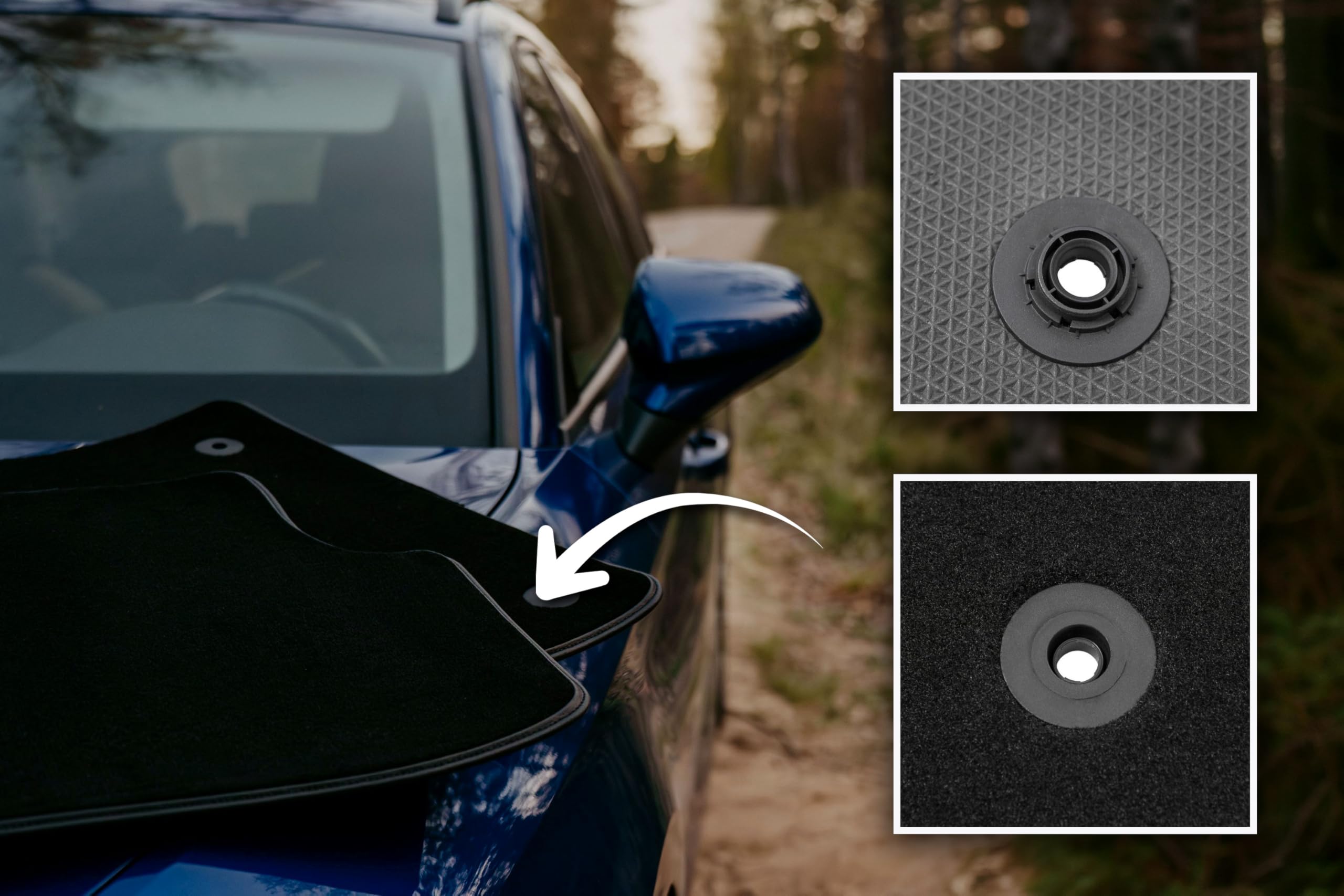 Mata samochodowa – pasuje do Peugeot Bipper Kombi, Tipi 2007-2017 – welurowa – akcesoria samochodowe – dywaniki samochodowe – 4-częściowa – czarna