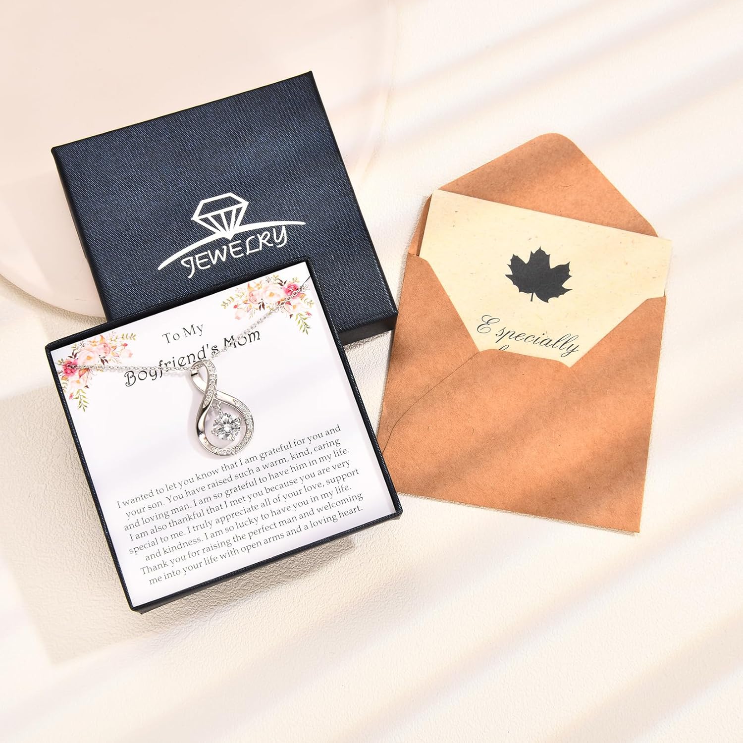 EPIRORA Gifts for Mom- Cubic Zirconia Love Knot Pendant Necklace for Mom/ Mother in Law/ Boyfriend's Mom/ Mother of the Bride/ Mother of the Groom, Dainty Jewelry Gifts for Wedding Birthday Christmas, 18" - Image 2