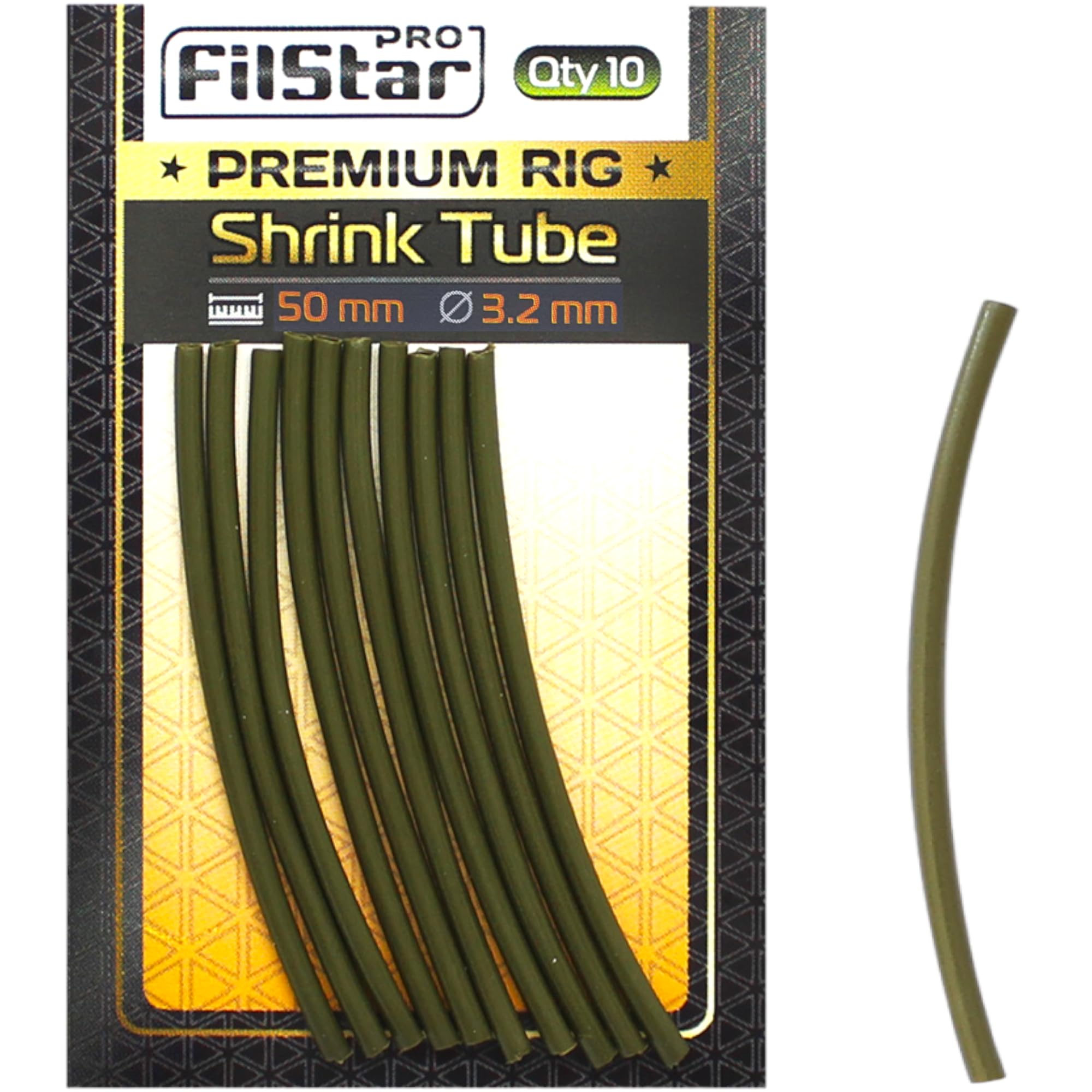 PRO FILSTAR Set di 10 Tubi Termoretraibili da Pesca 10 x 50mm Diametro 1,6mm - Shrink Tube - Manicotti Antigroviglio per Pasturatore Pesca & Ami da Pesca - Accessori Pesca alla Carpa