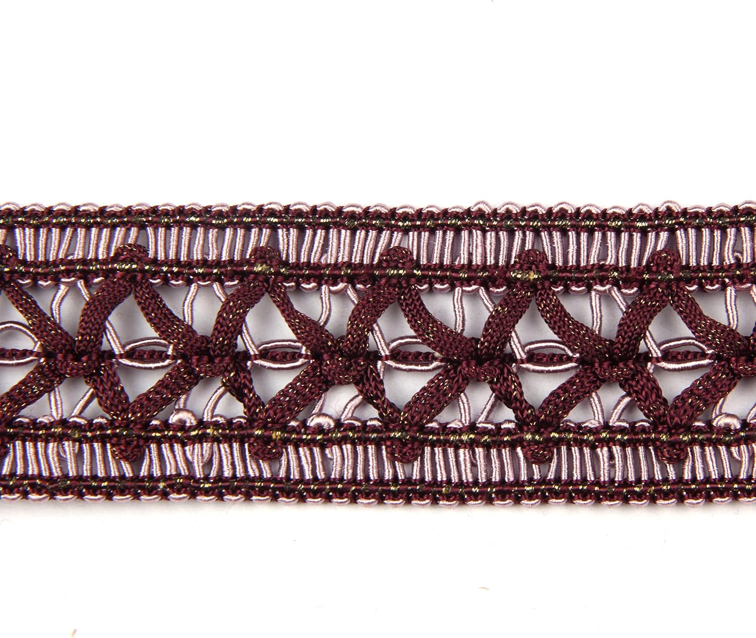 BEL AVENIR Braid Trim 1.5 inch 6.8 Yards Gimp Basic Fringe Trim Fabric Sewing Polyester Wide Handcraft DIY Crafts Woven Boho Costume Home Decorative (Purple)