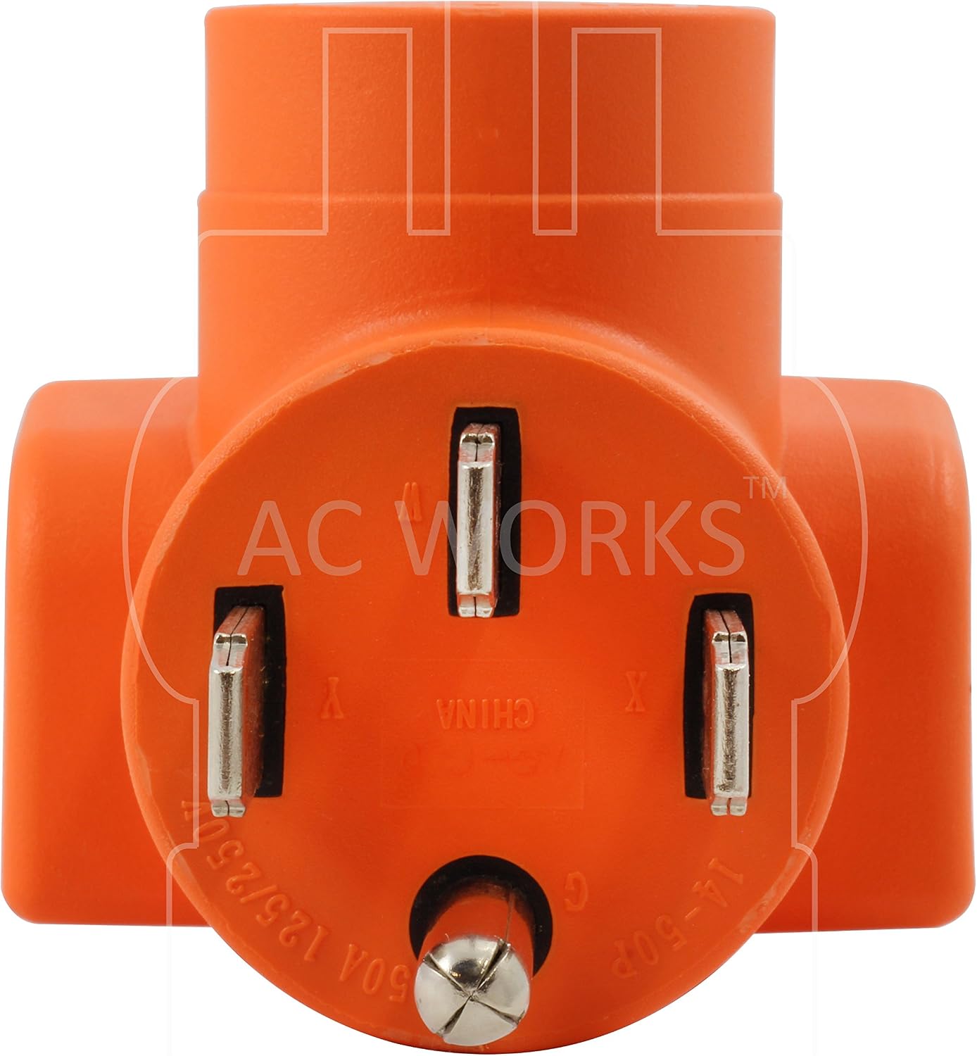 Super Big Clearance! AC WORKS [WD14501050] 10-50 Welder Adapter NEMA 14-50P 50Amp RV/Range/Generator Male Plug to 10-50R Welder outlet Adapter