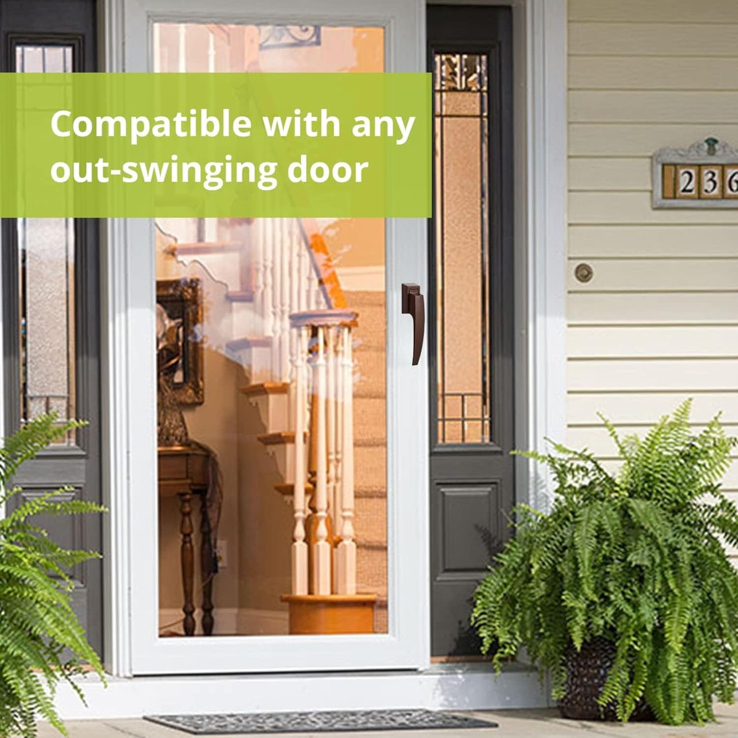 Ideal Security Model 1994 VP Pull Handle Set for Storm and Screen Doors, Fits 1 to 2-1/8 inches Thick Doors, Brown