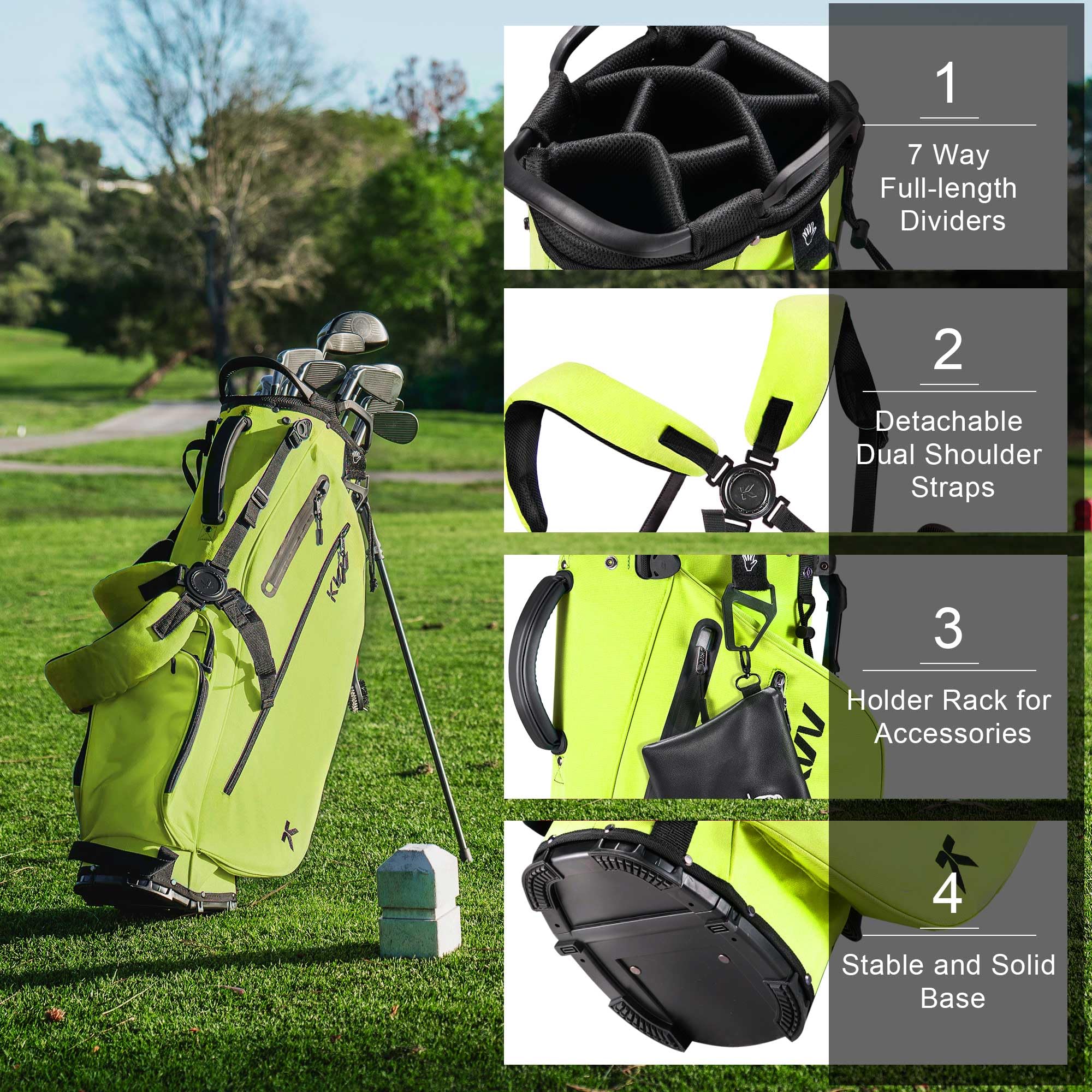 Amazon.co.jp: KVV 軽量ゴルフスタンドバッグ 7ウェイフルレングス