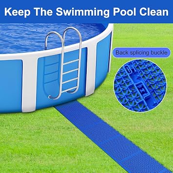 16 Pcs Modular Interlocking Cushion- 10.3 x 10.3 Splicing Above Ground Pool Floor Protectors- Non-Slip Pools Spas Floor Mat Pathways from the Pool to the Porch