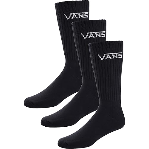 Vans, Men's Crew Socks, 3-Pair Pack (9.5-13, Black)