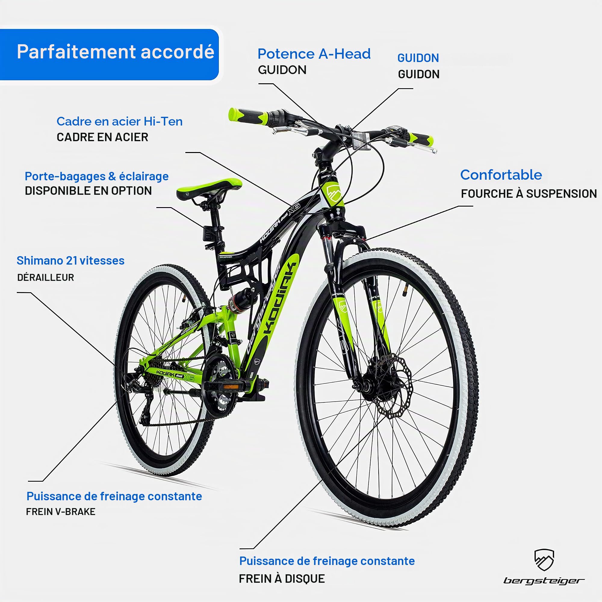 26 zoll mountainbike bergsteiger kodiak Mountain Bike Inch Full Suspension Condition:Game Only Korb 60mm aero wheels on