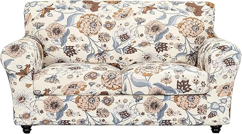 Miniatura 48 de CRFATOP Funda elástica para sillón de 2 piezas, suave y ajustable, con brazos, protector de muebles lavable para sala de estar, mascotas, perros,