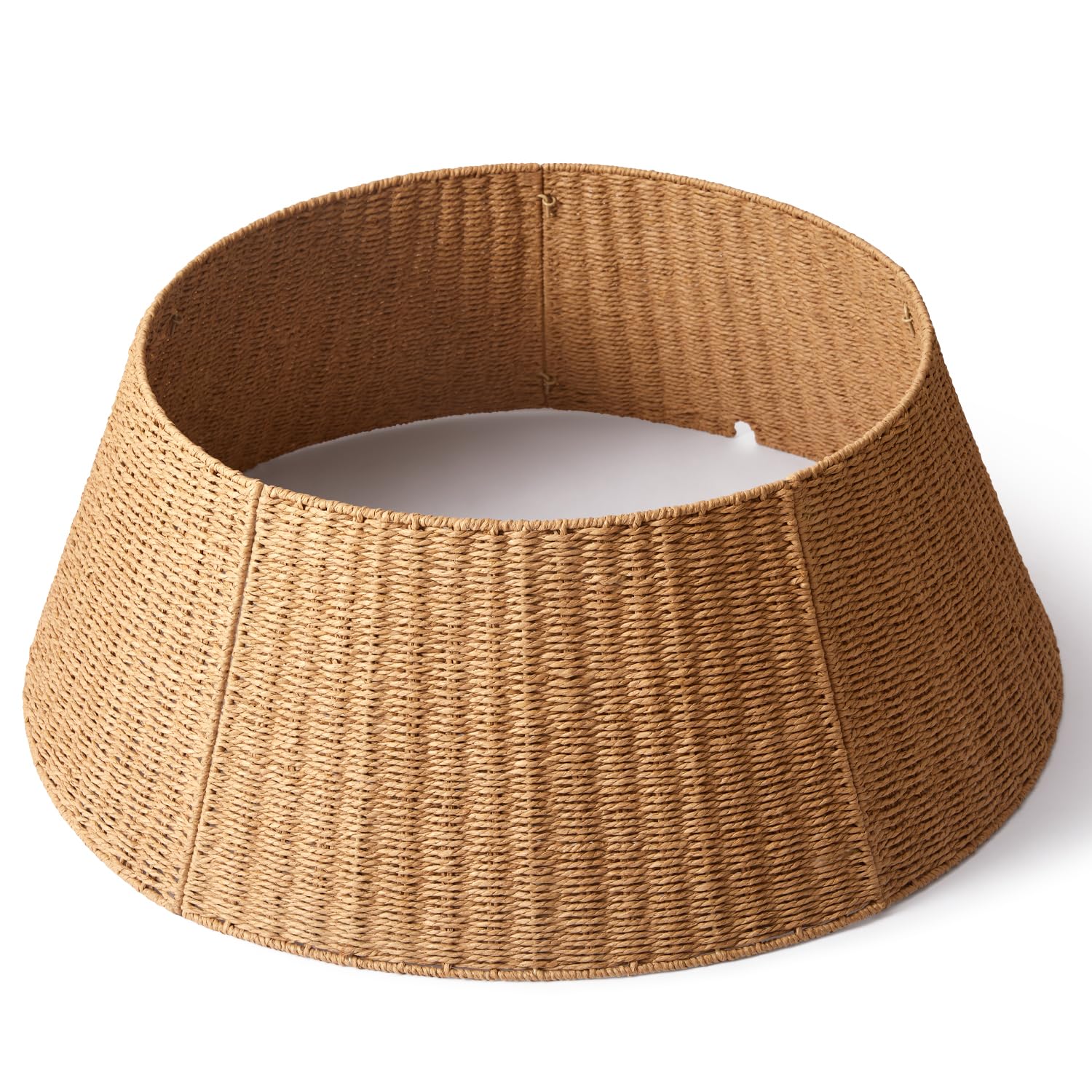 36in Extra Large Christmas Tree Collar - Wicker Woven Tree Collars for Artificial Trees - Large Rattan Rustic Farmhouse Basket for Tree Base Cover with Cord Cut-Out for 7.5ft 9ft 12ft Tree(Natural)