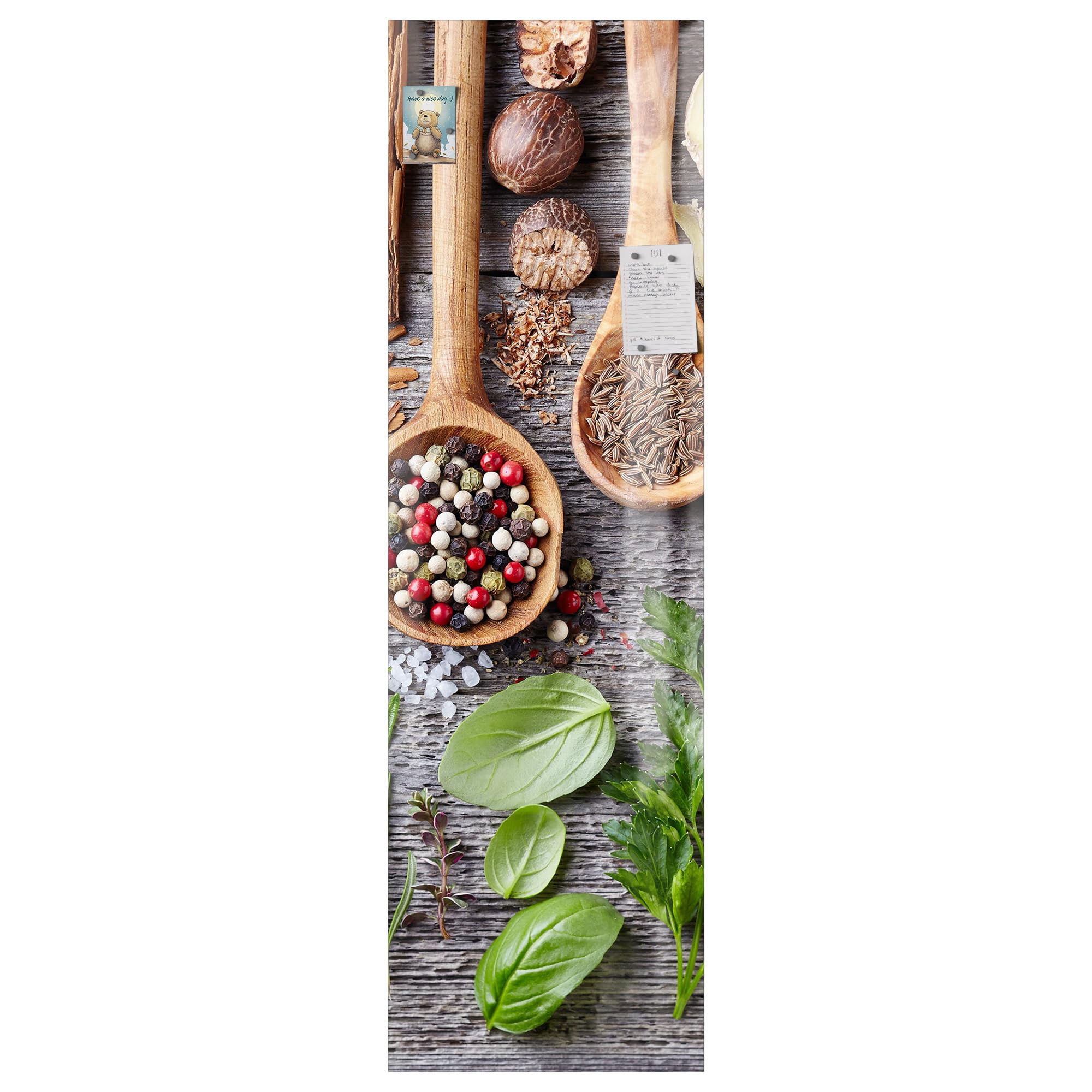 DEQORI Folia magnetyczna do lodówki 60 x 200 cm | motyw zdobiona łyżka kuchenna | dekoracyjna mata magnetyczna ochrona przed zamrażarką | magnetyczna folia dekoracyjna, samoprzylepna, magnetyczna i do