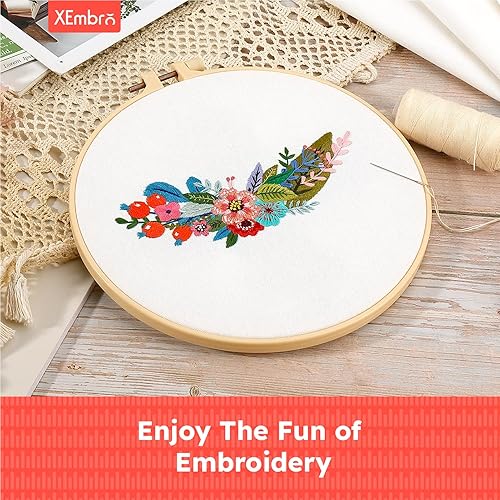 Miniatura 6 de XEmbro 12 piezas de tela de bordado blanca, tela de bordado de algodón natural precortada, 4 tamaños, cuadrados de tela de bordado para bordar