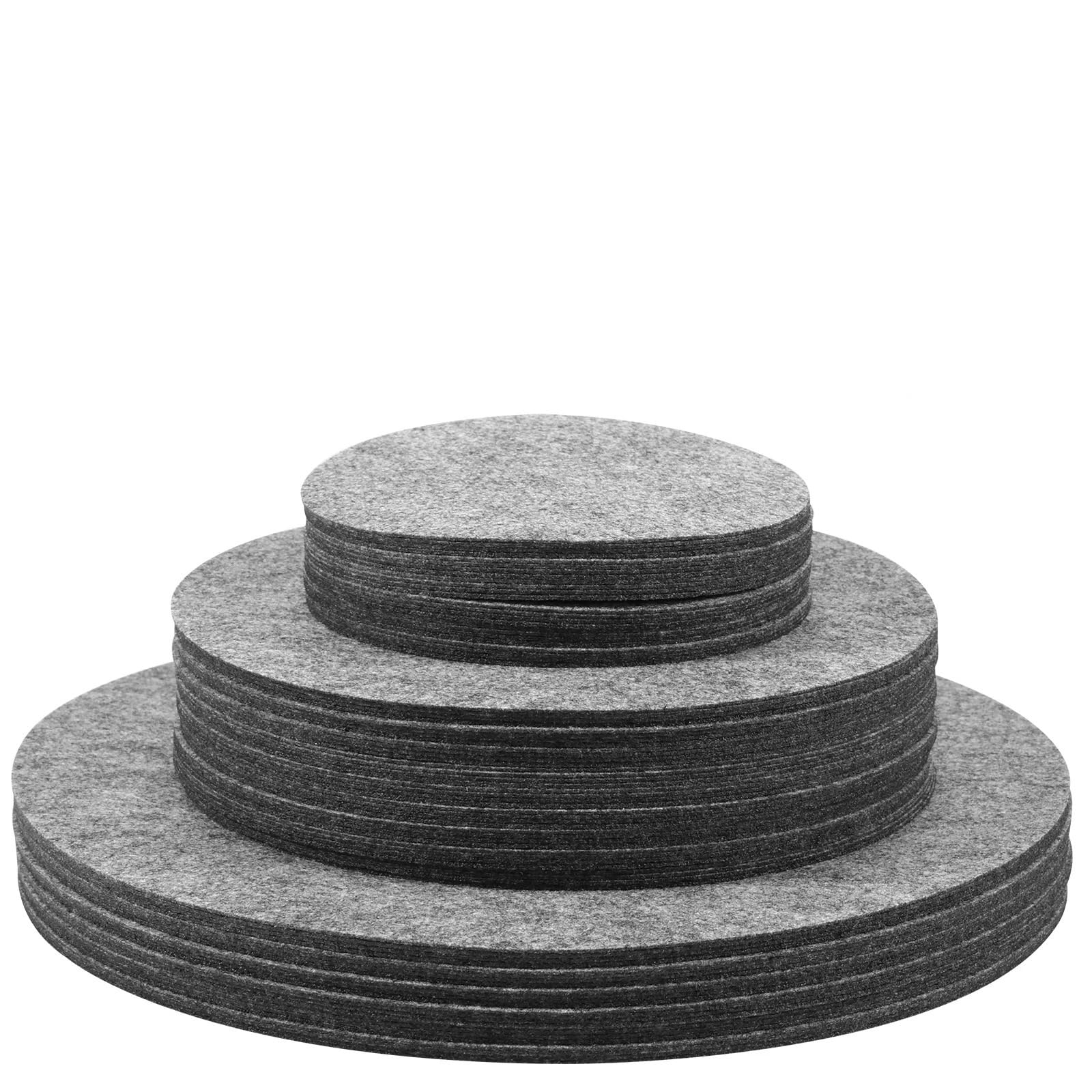 144 Uds Protectores de ollas y sartenes Almohadilla divisora ​​de Fieltro 3 tamaños Almohadillas separadoras for Proteger separadores Utensilios Cocina para la Cocina