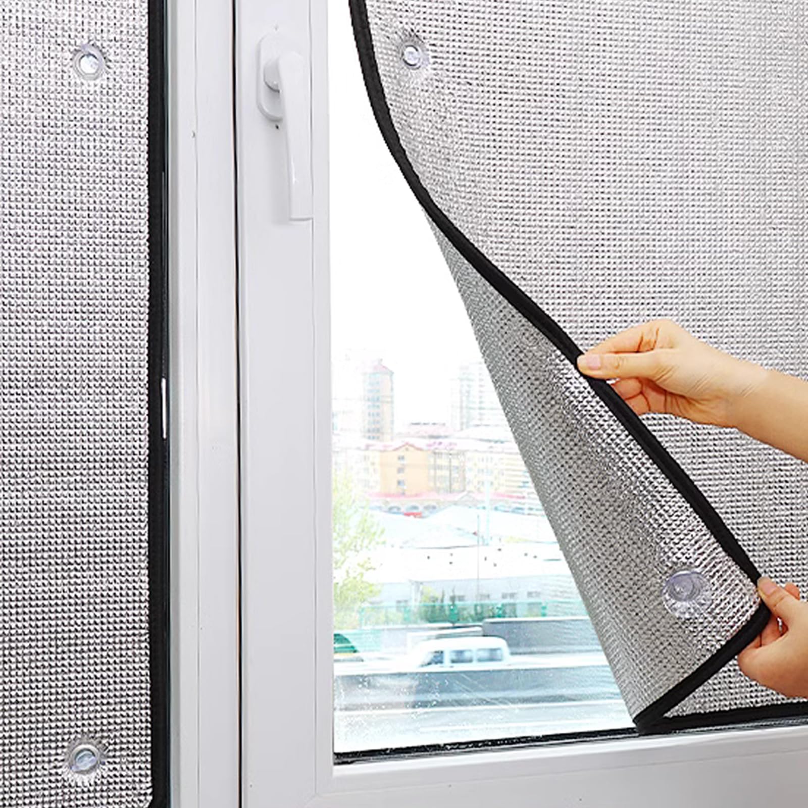 Aislamiento Película de Protección Solar,Película Reflectante para Ventana Control de Calor,Anti UV para el Hogar,Edificios,Película Aluminizada de 9 mm de Espesor (100x280cm/39 x110)