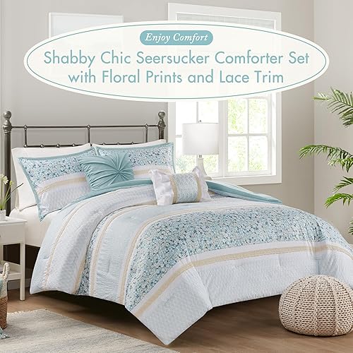 Miniatura 2 de Madison Park Juego de edredón, juego de edredón floral de sirsaca tamaño Queen, edredones de microfibra, edredón ligero para todas las estaciones,