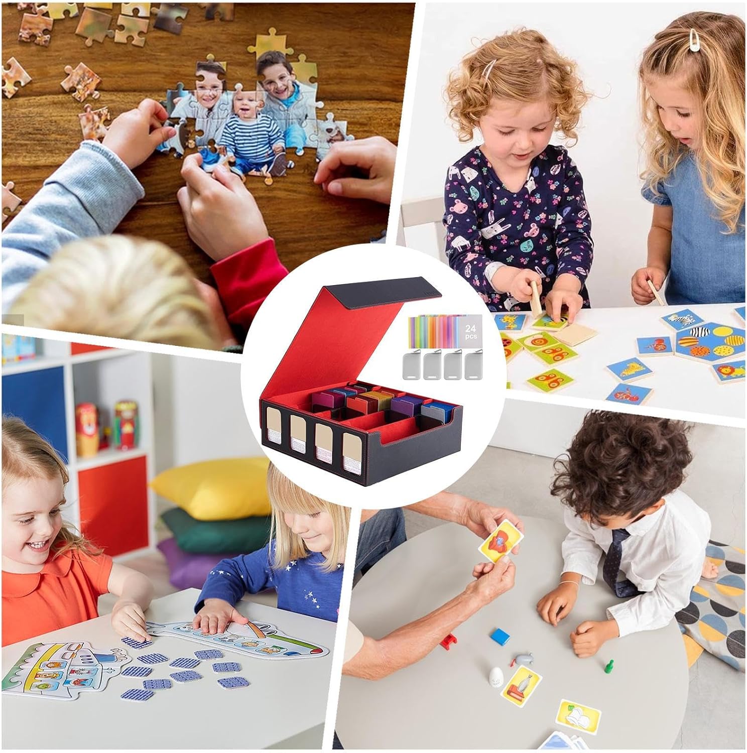 カードストレージボックス、仕切りを備えたカードオーガナイザーボックス | ポータブル大容量トレーディングカードデッキボックス,デッキ