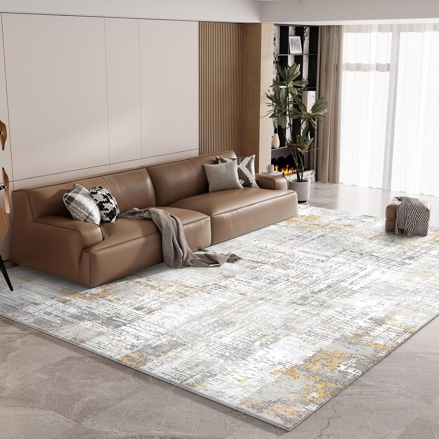 Vamcheer Waschbar Teppich Wohnzimmer, 10MM Eingedickter Schwamm