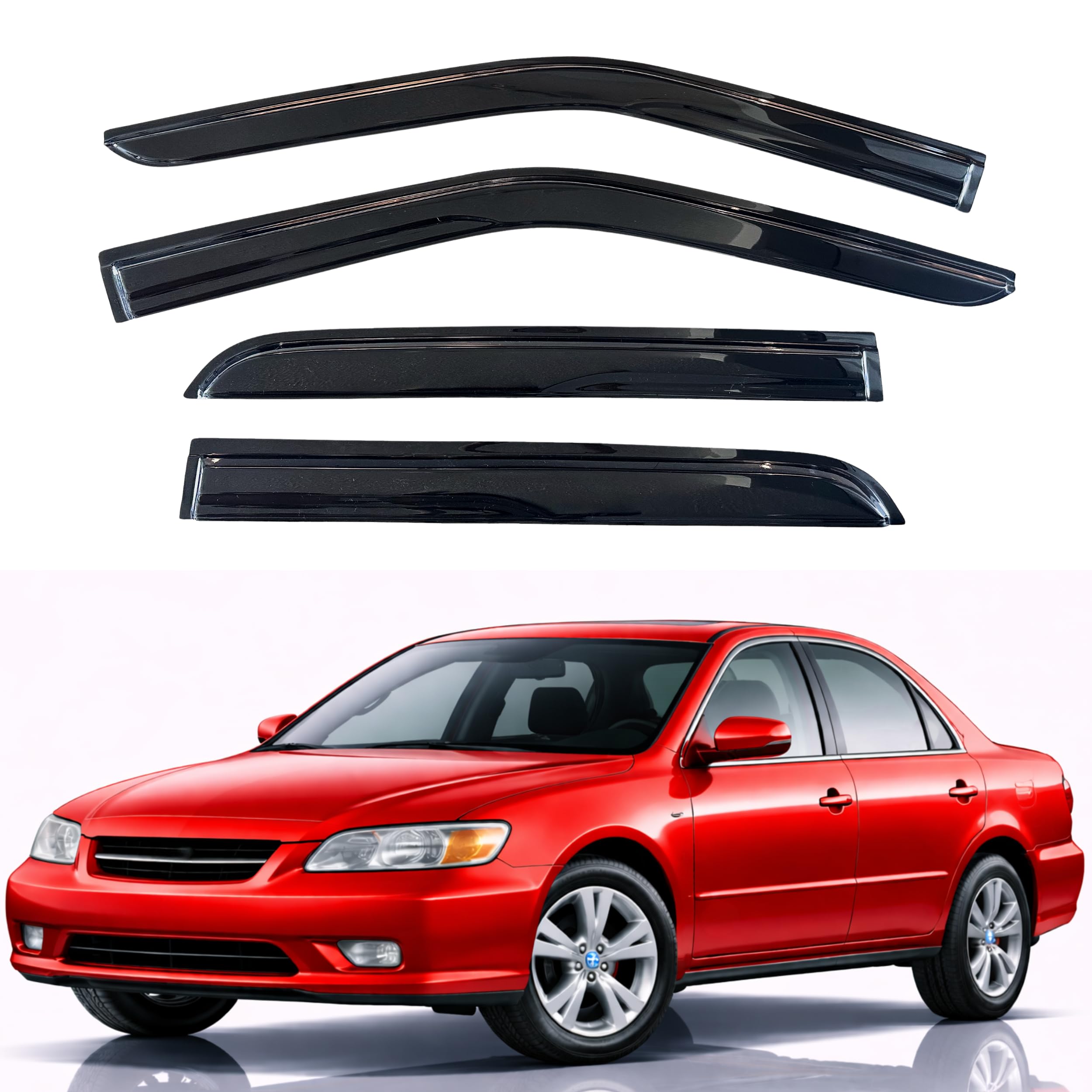 KPY Rain Guards Fit for 1998-2002 Honda Accord, Out-Channel Window Visors Vent Wind Deflectors 4PC, Car Accessories for 98-02 Accord (Sedan Only)