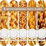 Metal Gourmet Pasta Press Attachment for Kitchenaid Stand Mixer, Pasta Maker Attachment with 5 Interchangeable Plates, Spaghetti Bucatini Fusilli Large/Small Macaroni