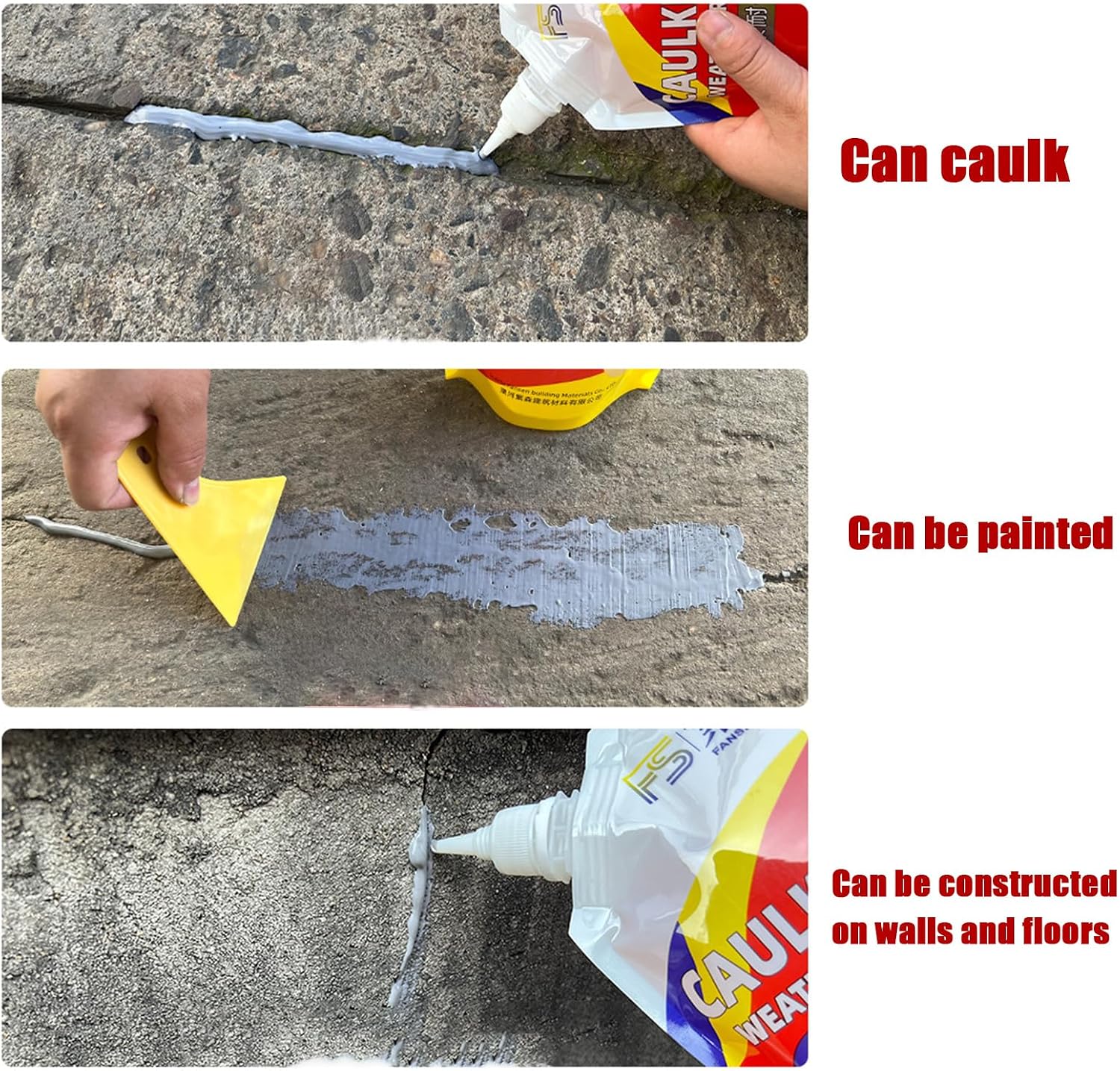 Slab Concrete Crack Waterproof Repair Sealant, Caulking Glue Weather Resistant Type, Slab Concrete Crack Repair Sealant, Concrete Crack Filler for Gaps (2)