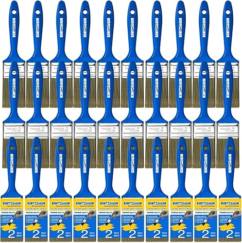 Miniatura 25 de Pincel económico de 30 piezas (1/2, 1, 1.5, 2, 2.5 pulgadas), pinceles de pintura de cerdas para el hogar, juego de pinceles de pintura, pinceles