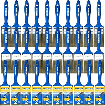 King Origin Versatile Paint Brush Set, 30 Pack, 2 Inch Paint Brushes, Small Paint Brushes for Walls, Furniture, Crafts - Detailed Painting & Larger Surface Coverage | Flat Small Paint Brushes for Walls, Furniture, Crafts, Detailed Painting & Larger Surface Coverage