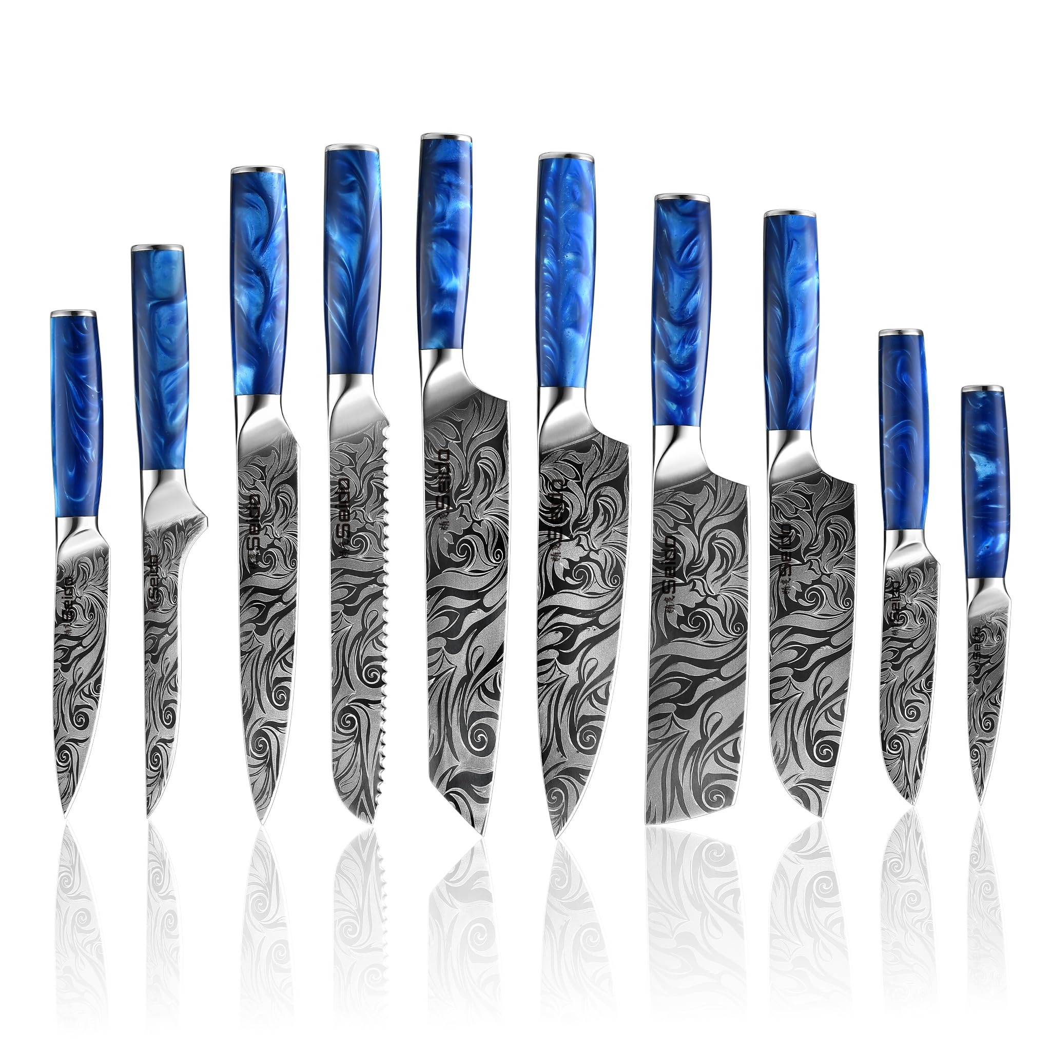 Amazon.com: Seido Knives Tengoku Blue 10-Piece Chef Knife Set