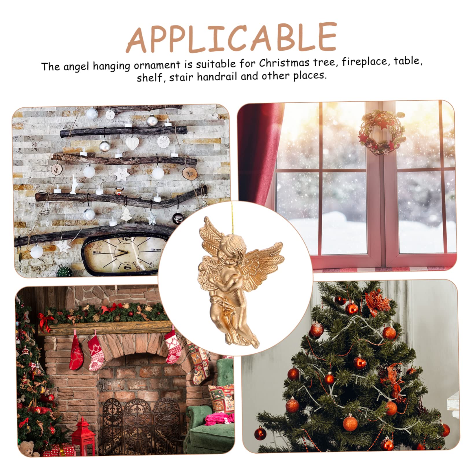 Zerodeko Lot de 5 Décorations de Sapin de Noël en Forme Dange à La Mode Boules Décoratives à Suspendre pour Décoration de Noël Pièces X 5