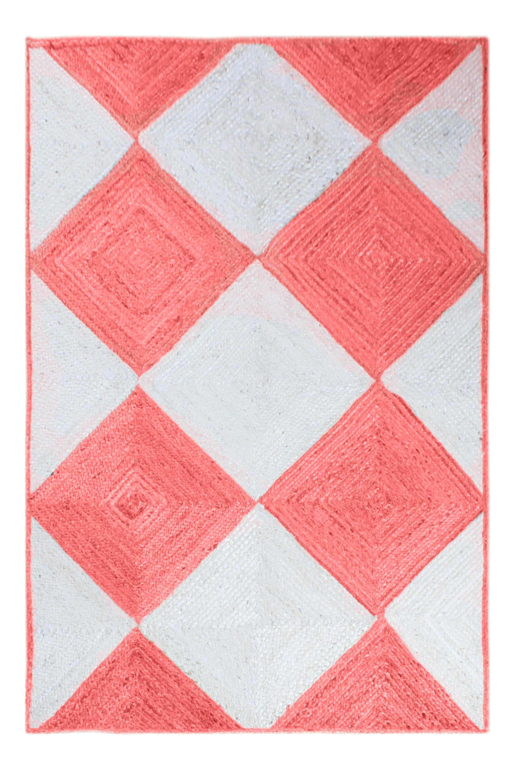 Tapis de couloir kilim en jute tressé rouge et blanc 61 x 300 cm tapis tissage plat chambre