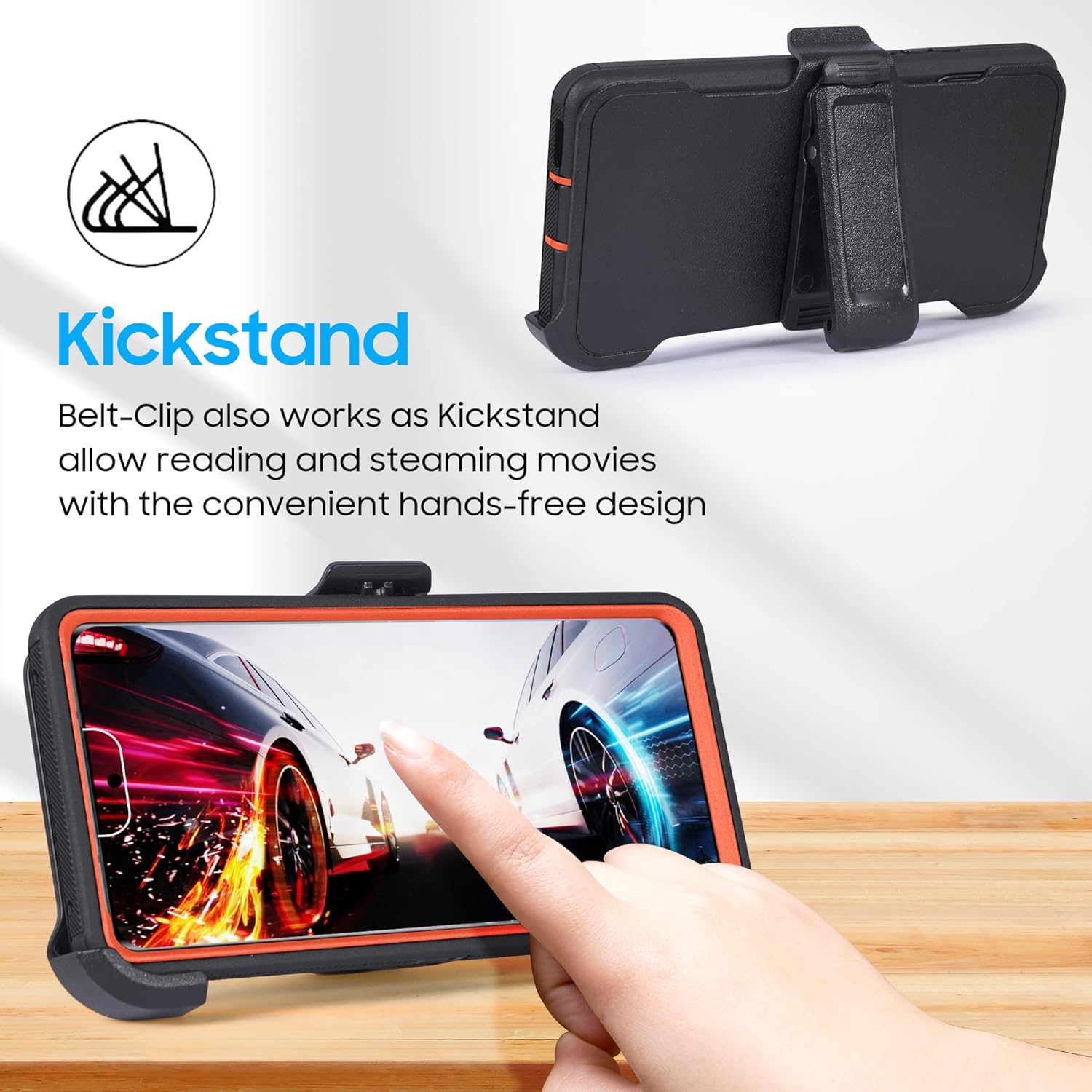 Compatible for Samsung Galaxy S25 Plus Case, Screenless, Rugged & Durable, with Port Protection, Includes Belt Clip Holster Clip Kickstand (Deer) - Image 4