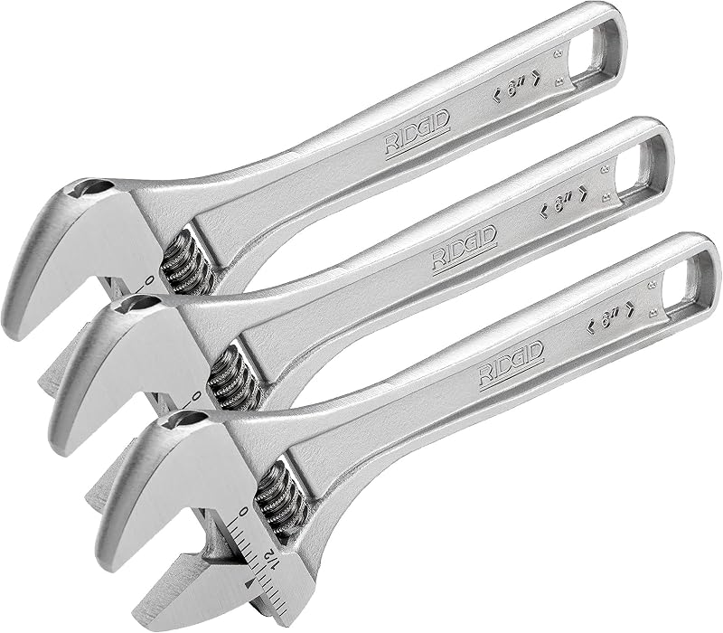 Chave Ajustável RIDGID 86902 de 15,2 cm em Aço-Liga, Abertura de 19,1 mm, Conjunto com 3 peças