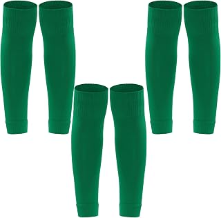 phnydreg 3 Pairs Leg Sleeve Shin Pre Cut Socks for Kids Youth Men Women Soccer Running Cycling