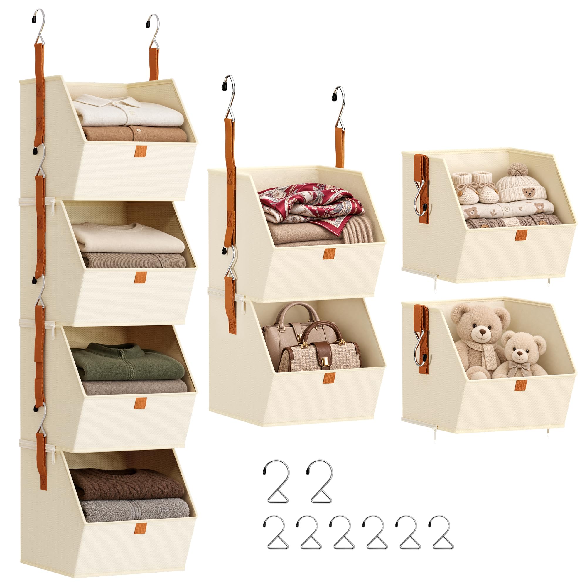 Homsorout Hanging Closet Organizer 4 Tier