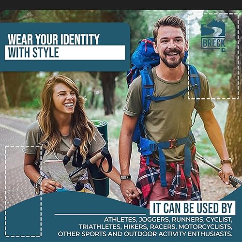 Miniatura 6 de Pulsera de identificación médica grabada a medida - Nylon resistente con identificación, emergencia y información médica. Regalo ideal para atletas