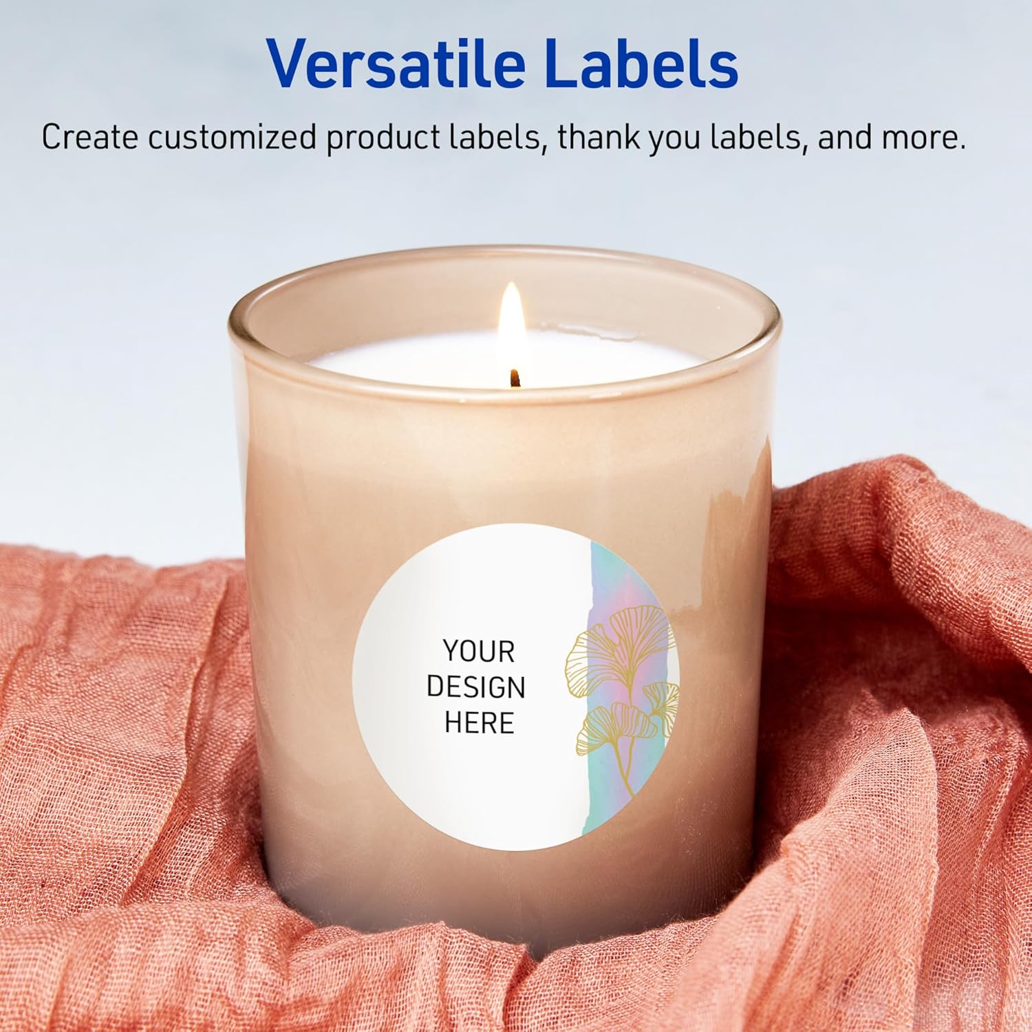 Avery Printable Round Labels with Sure Feed Technology, Pre-Printed Floral Design, Glossy White, 3" Diameter, Laser & Inkjet Compatible, 60 Total, Great for Branding, Marketing, and Events