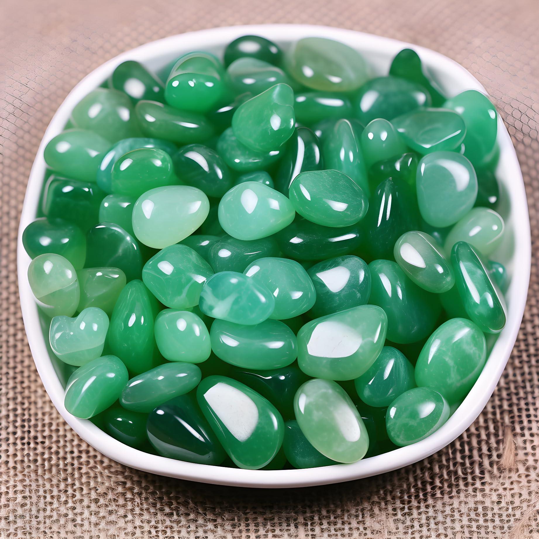 SigMntun Polished Aventurine Crystal Chips 200 Pcs - 0.3" 10 oz Tumbled Stone Chips Crushed Sea Glass Stones Healing Reiki Crystal Jewelry Making Home