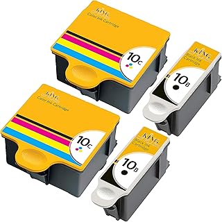 King of Flash Compatible Ink Cartridge 10 10B 10C XL (2 Black 2 Colour) Replacement for Kodak EasyShare 5100 EasyShare 5300 EasyShare 5500 ESP 3 ESP 3250 ESP 5 ESP 5210 ESP 5250 ESP 7