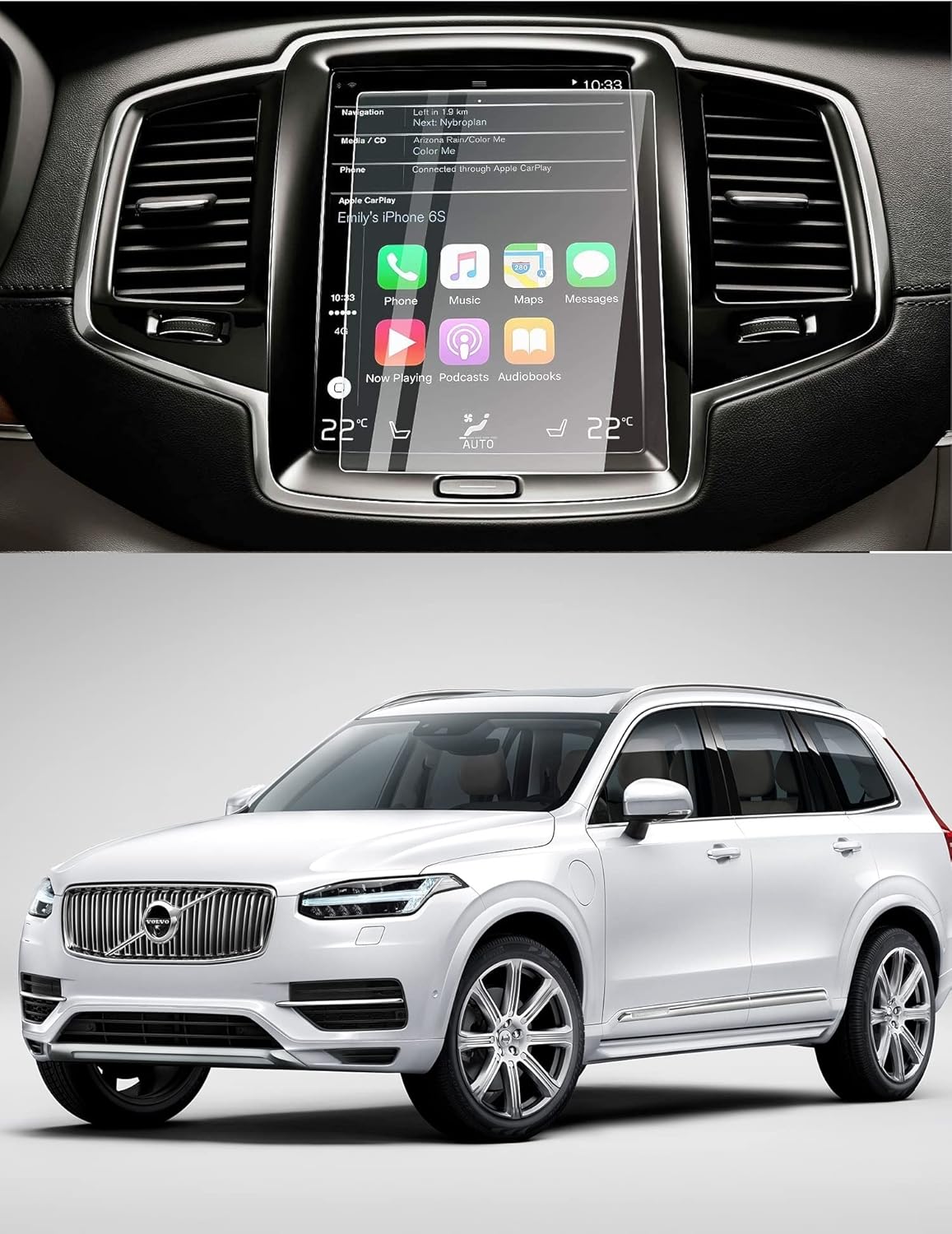 TUTA 9H Touch Navigation System Screen Guard Compatible with Volvo XC90