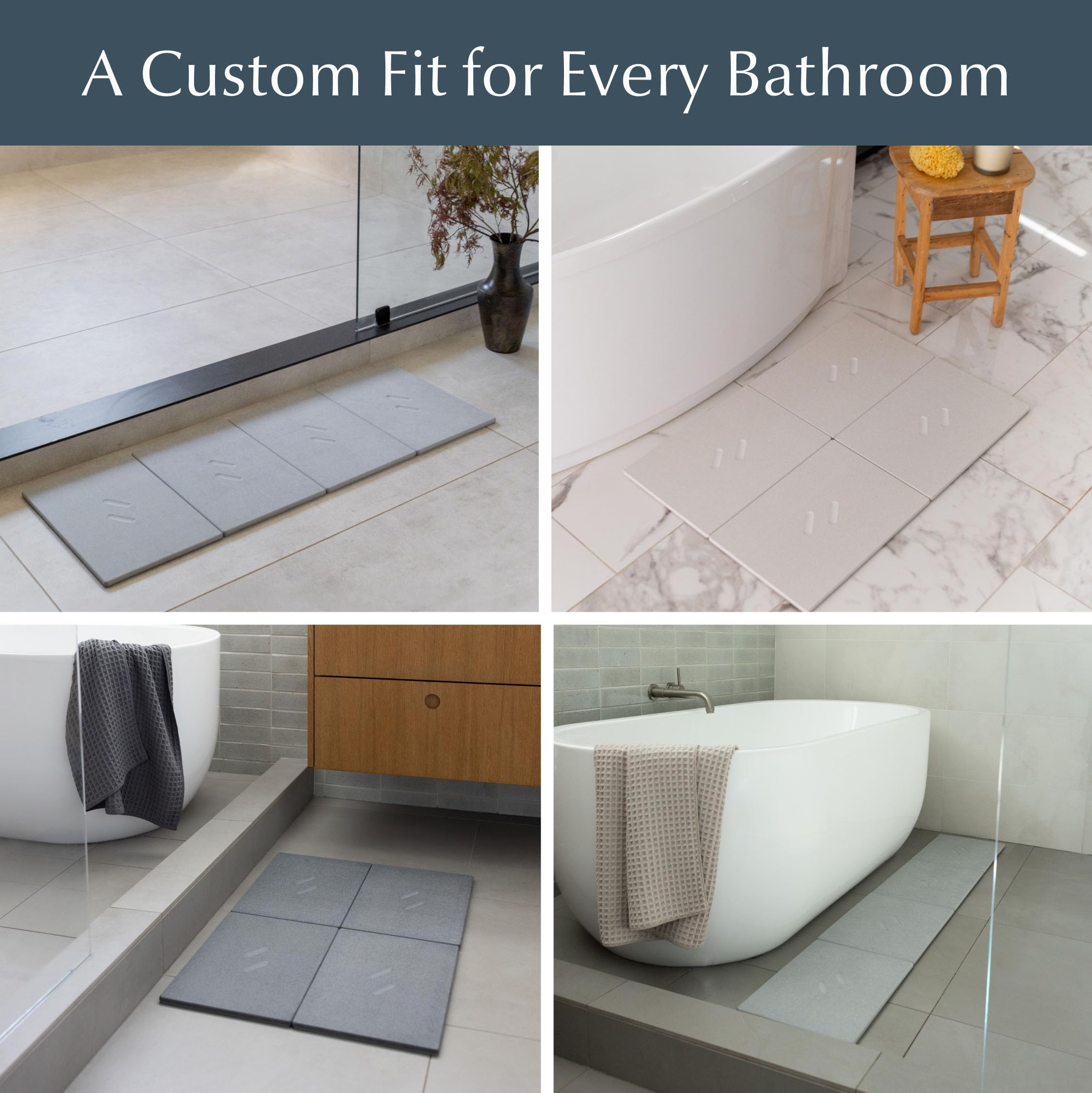 Dorai - Alfombrilla de baño con diseño de baldosas, Grande, Secado rápido, Superficie Antideslizante, diseño Personalizable, 56,6 x 80,3 x 1,5 cm, Color Arena