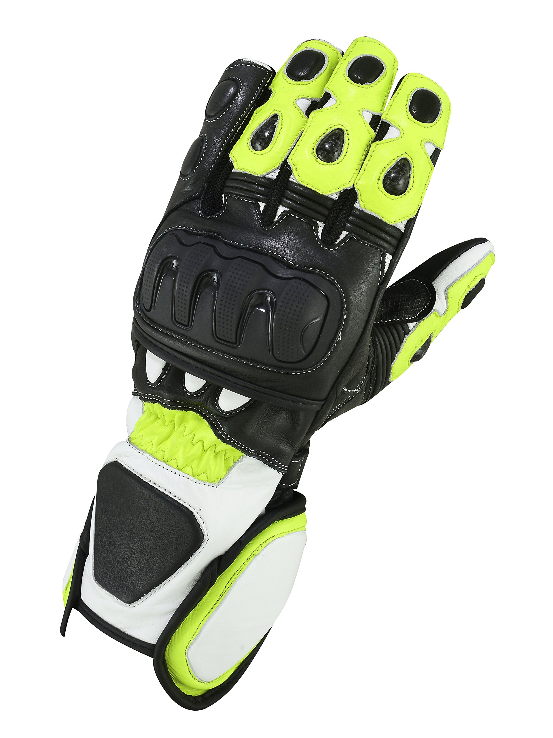 Motorrad Leder Handschuhe GP Circuit Neon Grün, Ge Auto & Motorrad