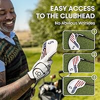 Vista 11 de FINGER TEN Premium Synthetic Leather Stylish Iron & Wedge Golf Head Covers Value 12 Piece Set, Embroidered Labels & Fits Most Clubs Gift Set, Travel