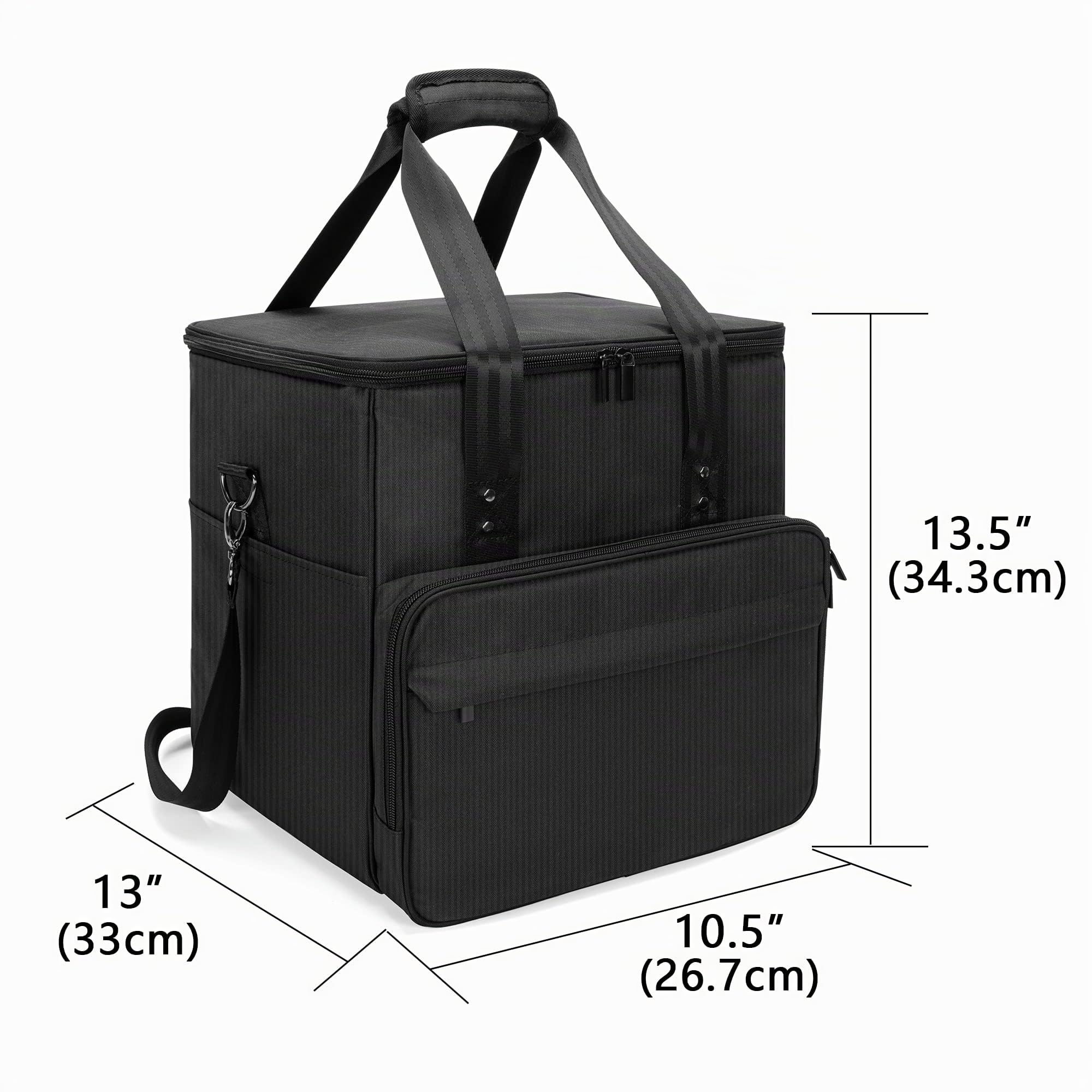 Trunab Bolsa de Transporte para Discos de Vinilo - Capacidad para 60 LP, Estuche con Separadores Extraíbles, Almacenamiento para Viajes