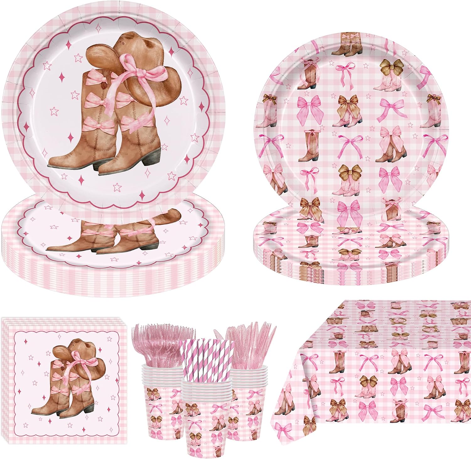 168PCS Summer Beach Party Supplies Serves 24 - Blue Themed Party Tableware Set Plates Cups Napkins Cutlery Straws for Beach Summer Birthday Party Decorations