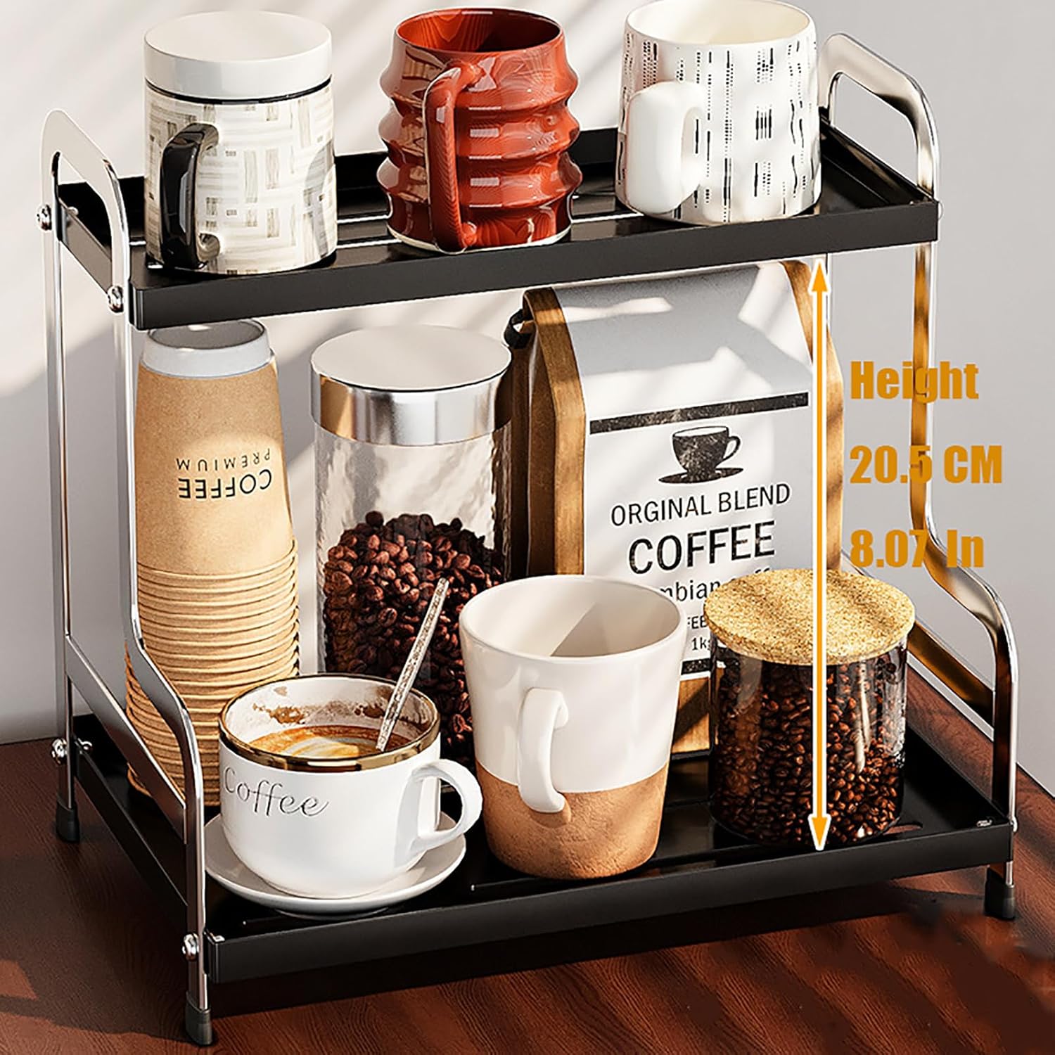 KISKIS Coffee Mug Cup Holder Space Saving 2-Tier