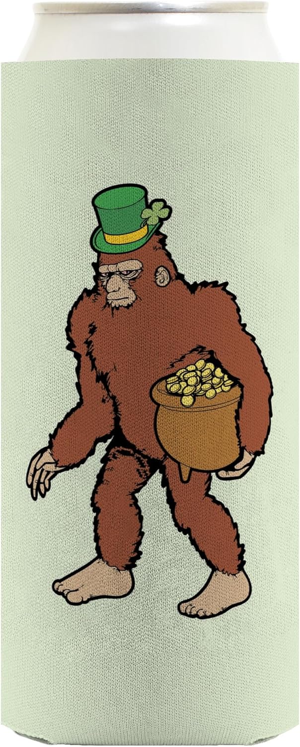 St Patricks Day Accessories Sasquatch Leprechaun 12-Pack Ultra Slim Can Thermocoolers