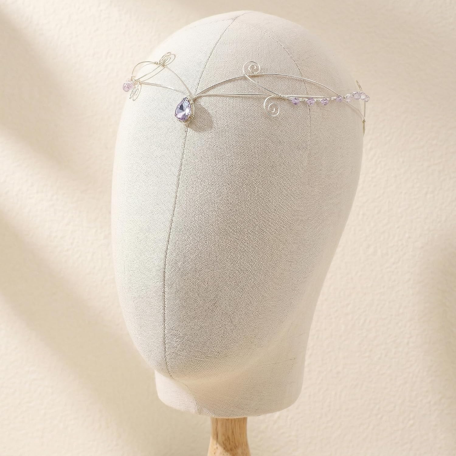 Fairy Elf Circlet for Women - Drop Bead Crown for Bride Wedding image 4
