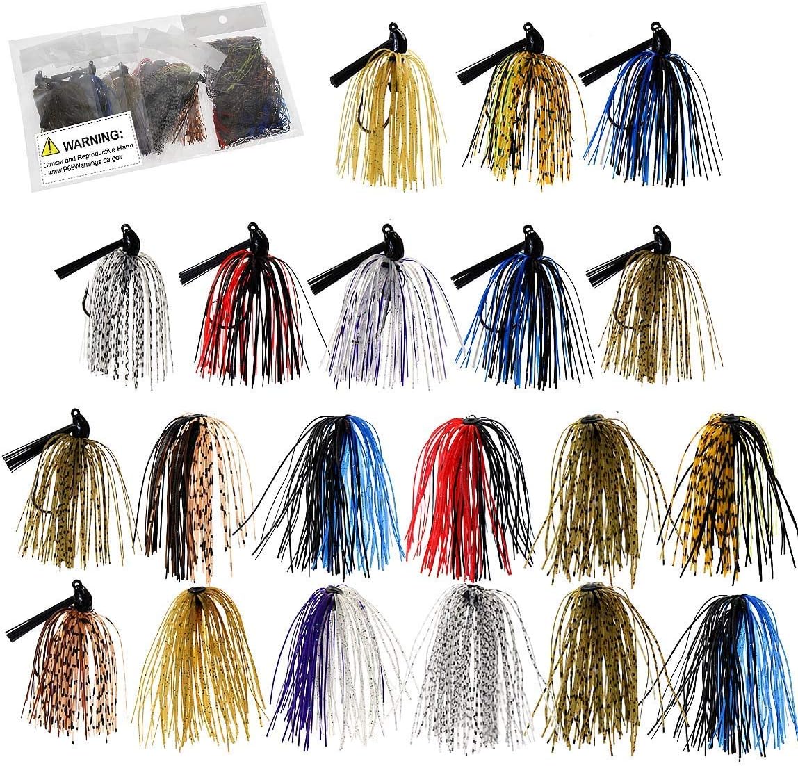 Croch Bass Jigs Set,Fishing Jigs and Jigs Skirts (20pcs) : Sports & Outdoors